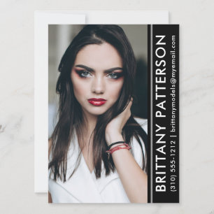 Model Actor Photo Pro Comp Card Black Stripe