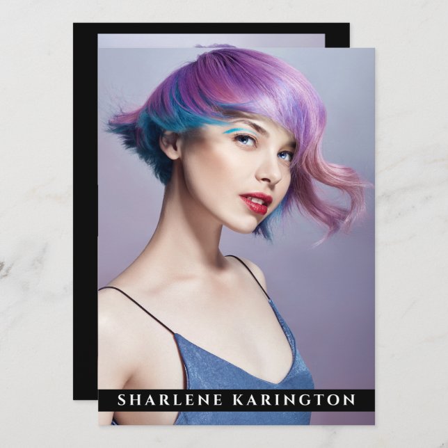 Model Actor Pro Comp Card 3 Photo Back Black (Front/Back)