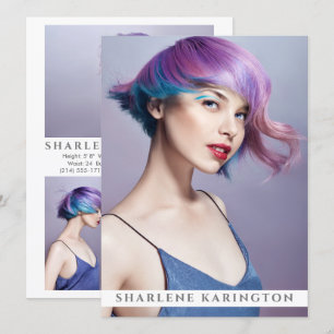 Model Actor Pro Comp Card Template 3 Photo White