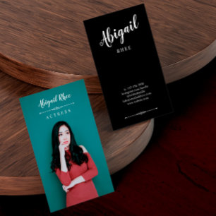 Model Actress Headshot Calligraphy Script Business Card