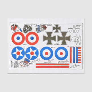 Model aeroplane national insignia, WWI FAC size Tissue Paper