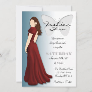 Model Butterfly Elegant Fashion Show Invitation