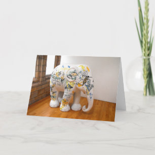 Model elephant holiday card