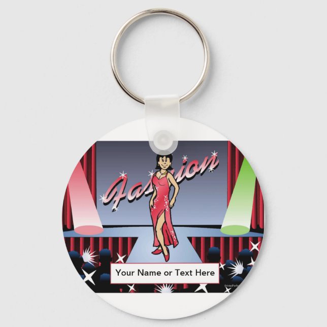 Model - Female Cartoon by PrintedPerfection.com  Key Ring (Front)