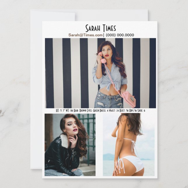 Model Female Comp Card Template (Front)