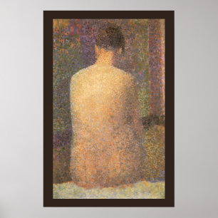 Model From Behind by Georges Seurat, Vintage Art Poster