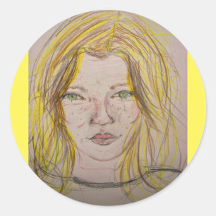 Model Girl  Classic Round Sticker