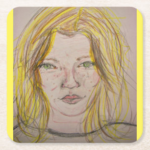 Model Girl  Square Paper Coaster