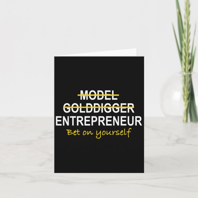 Model Golddigger Entrepreneur Motivational  Card (Front)