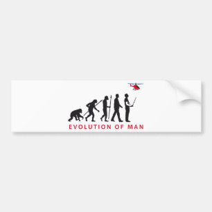 Model helicopter remote control evolution bumper sticker