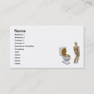 Model in Need Next to Toilet Business Card
