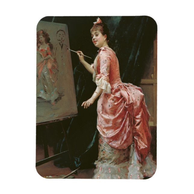 Model Making Mischief (by Raimundo de Madrazo) Magnet (Vertical)