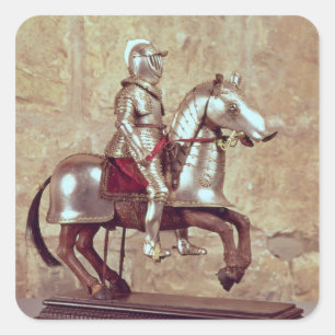 Model of a barded horse and rider, c.1640 square sticker