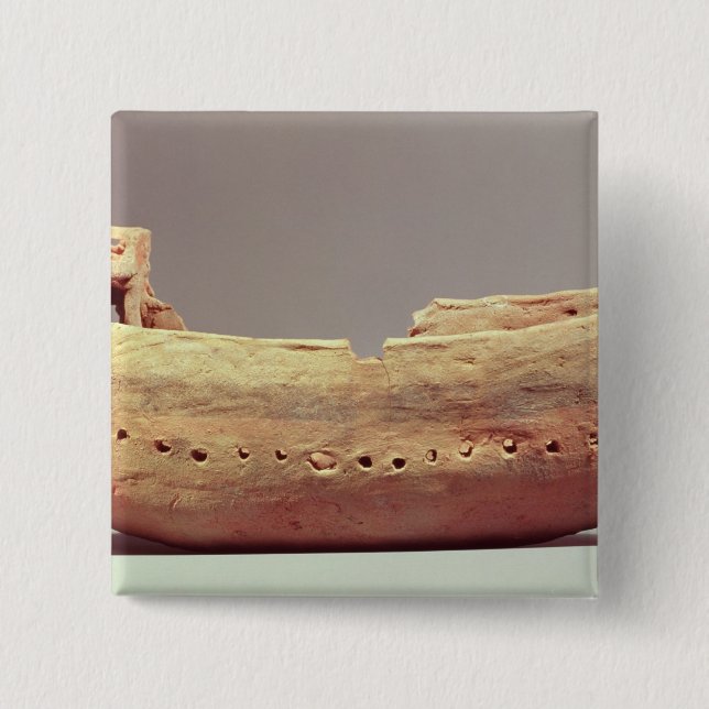 Model of a boat with a high poop deck 15 cm square badge (Front)