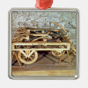 Model of a car driven by springs metal tree decoration