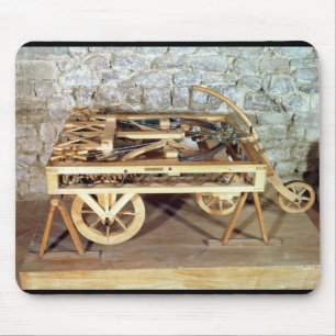 Model of a car driven by springs mouse mat