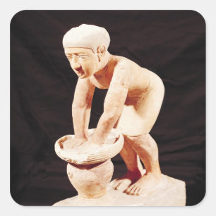 Model of a man making beer, from Saqqara Square Sticker