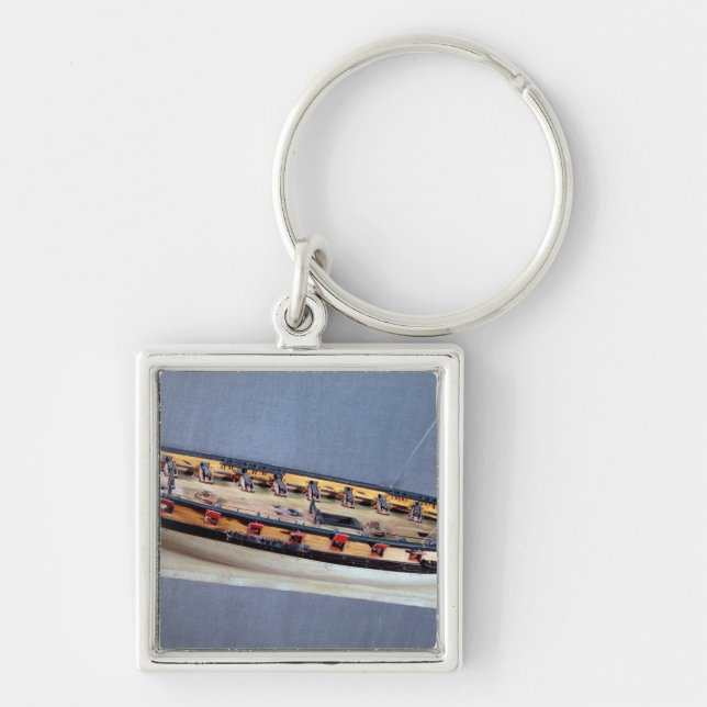 Model of a pirate ship, c.1810 key ring (Front)
