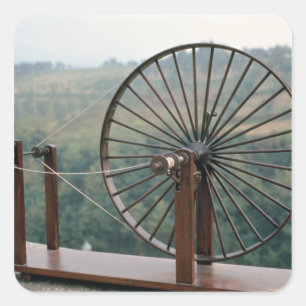 Model of a spinning machine square sticker