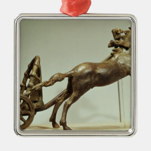 Model of a two horse chariot metal tree decoration