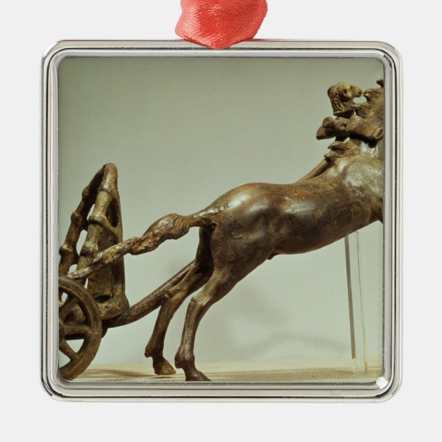 Model of a two horse chariot metal tree decoration (Front)