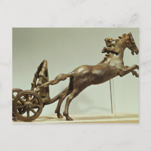 Model of a two horse chariot postcard