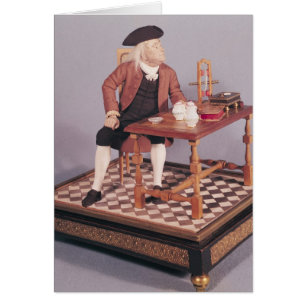 Model of Benjamin Franklin at his table