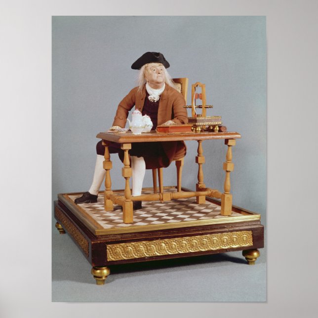 Model of Benjamin Franklin  at his table Poster (Front)