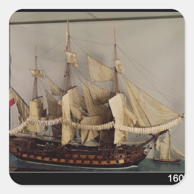 Model of the ship 'L'Achille' Square Sticker (Front)