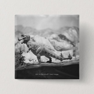 Model of tyrannosaurus rex B&W 15 Cm Square Badge