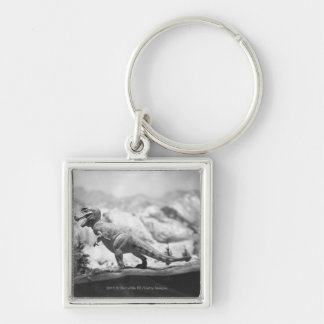 Model of tyrannosaurus rex B&W Key Ring