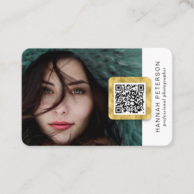 Model performance actress dancer photo QR code Business Card (Front)