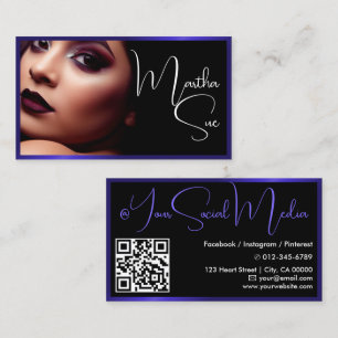 Model Purple Blue Black Influencer Photo Image Business Card