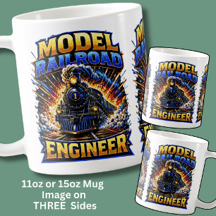 Model Raiload Engineer Steam Train Coffee Mug