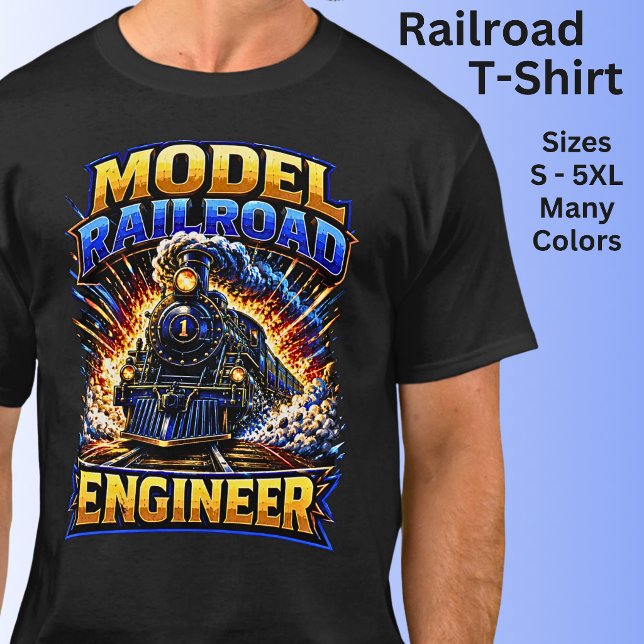 Model Railroad Engineer Steam Train  T-Shirt (Creator Uploaded)