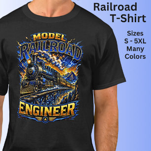 Model Railroad Engineer Steam Train T-Shirt
