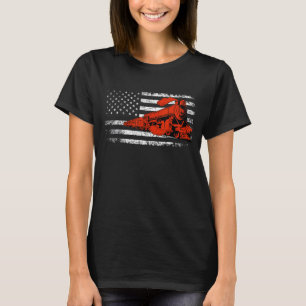 Model Railroad Railway Locomotive Train US Flag Ra T-Shirt