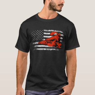 Model Railroad Railway Locomotive Train US Flag Ra T-Shirt