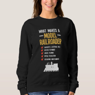 Model Railroad Steam Locomotive Train Kit Railway Sweatshirt