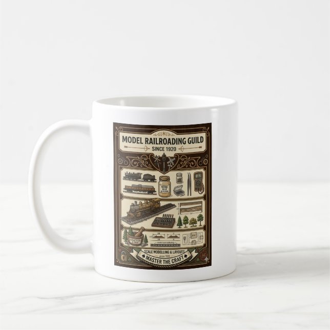 Model Railroading Guild - Master of the Miniature  Coffee Mug (Left)