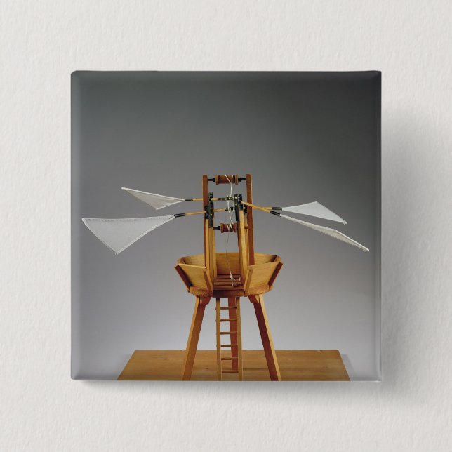 Model reconstruction of da Vinci's design 15 Cm Square Badge (Front)