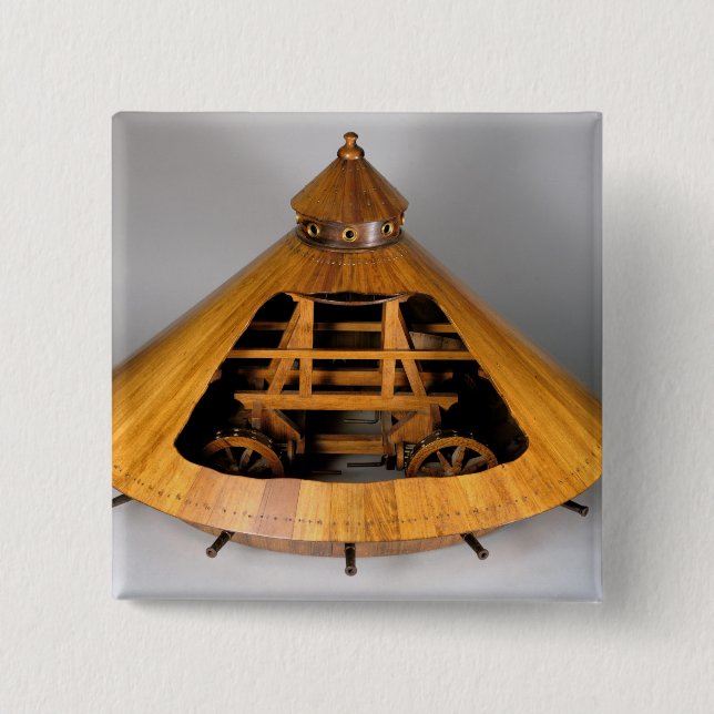 Model reconstruction of da Vinci's design 15 Cm Square Badge (Front)