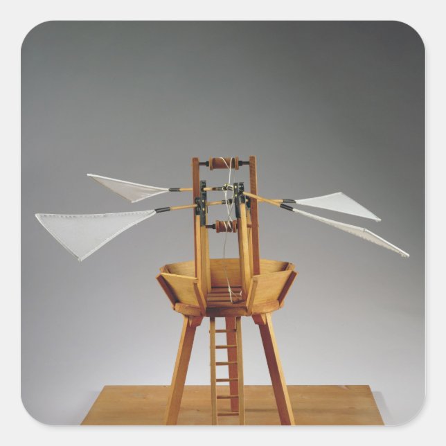 Model reconstruction of da Vinci's design Square Sticker (Front)