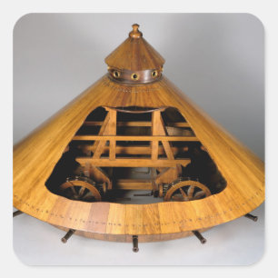 Model reconstruction of da Vinci's design Square Sticker