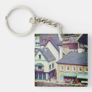 Model Seaside Buildings Key Ring