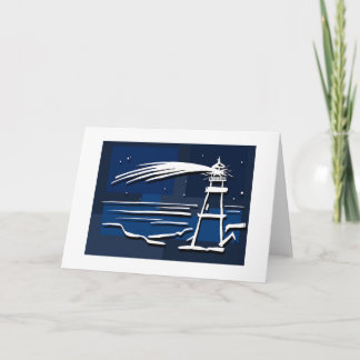 model star lighthouse holiday card
