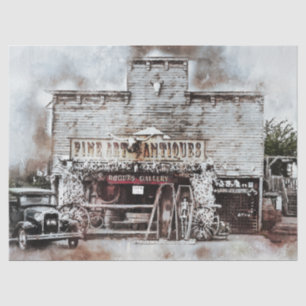 Model T & Antique Store Vintage 20x30  Decoupage Tissue Paper