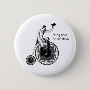 Model T Penny Farthing Classic Black and White 6 Cm Round Badge