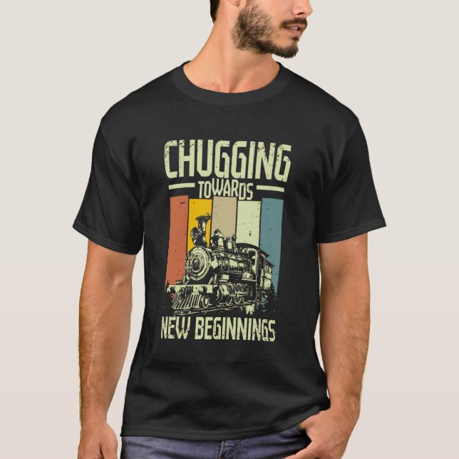 Model Train Chugging Towards T-Shirt (Front)