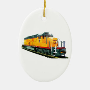Model U.P. Diesel Locomotive Ceramic Tree Decoration